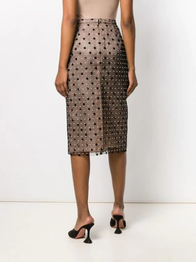 Shop N°21 Polka Dot Pencil Skirt In Black