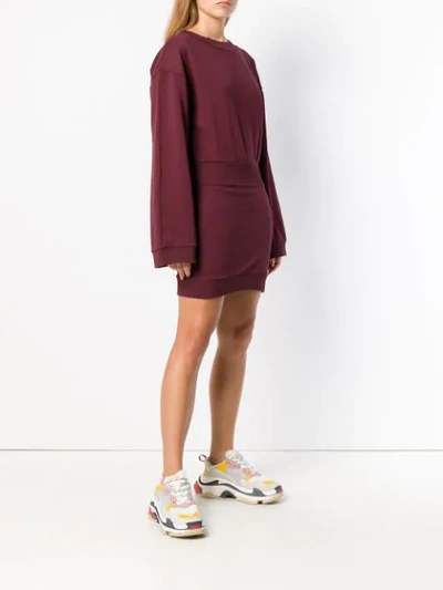 Shop Faith Connexion Ribbed Sweater Dress In Red