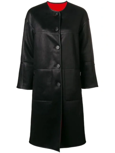 Shop Urbancode Emme Shearling Coat - Black