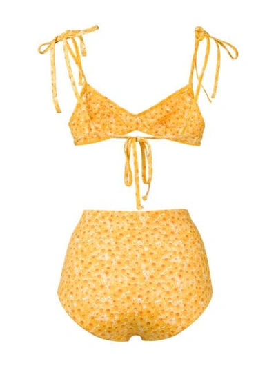 Shop Sian Swimwear Daisy Print Swim Set In Yellow