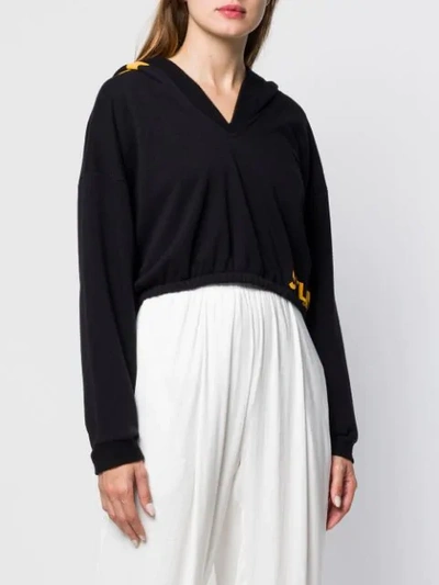 Shop Styland Oversized Hood Cropped Sweater In Black