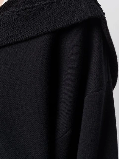 Shop Styland Oversized Hood Cropped Sweater In Black
