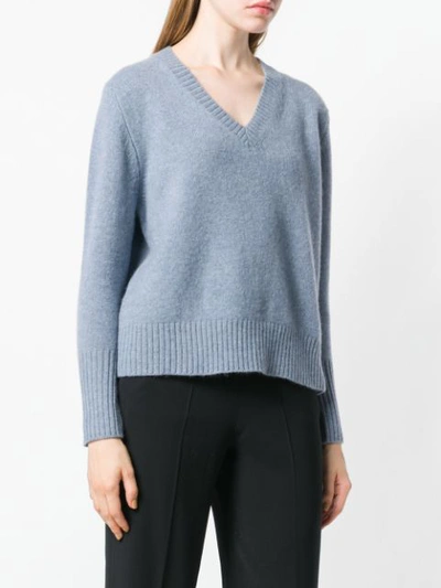 Shop Zanone V-neck Jumper In Blue