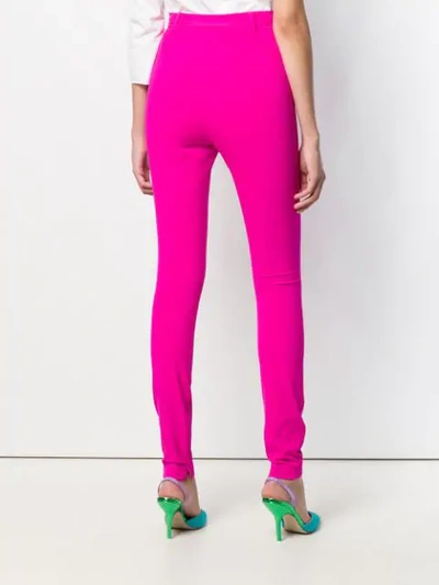 Shop Attico Skinny High-waisted Trousers In Pink