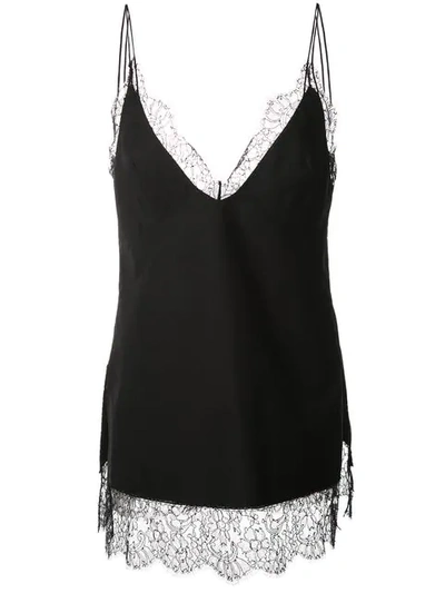 Shop Khaite Lace Trim Slip Top In Black