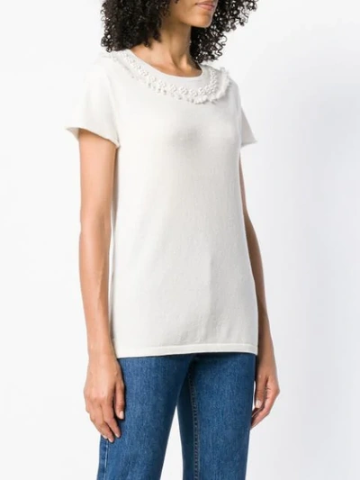 Shop Barrie Romantic Timeless Cashmere Top In White