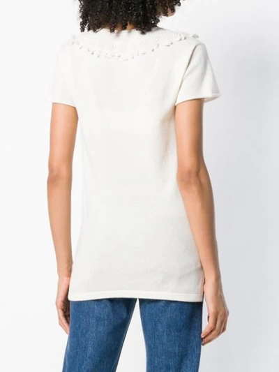 Shop Barrie Romantic Timeless Cashmere Top In White
