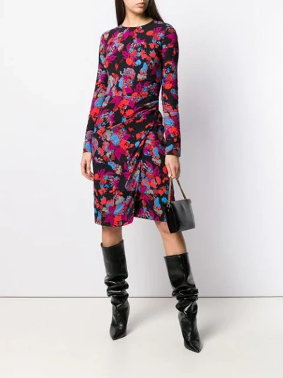 Shop Givenchy Graphic Floral Print Dress In Multicolor