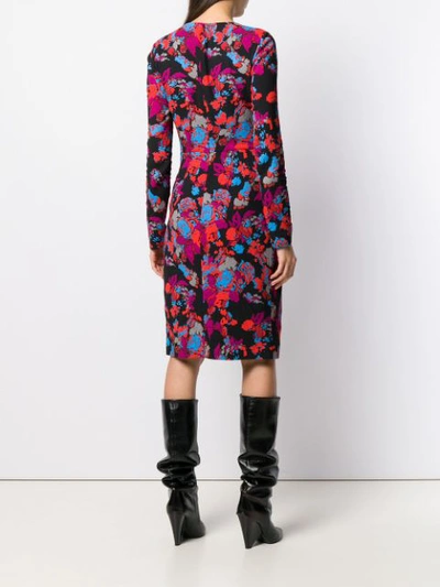 Shop Givenchy Graphic Floral Print Dress In Multicolor