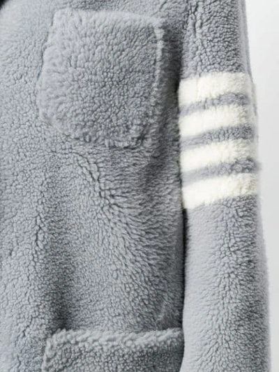 Shop Thom Browne 4-bar Sack Overcoat In Grey