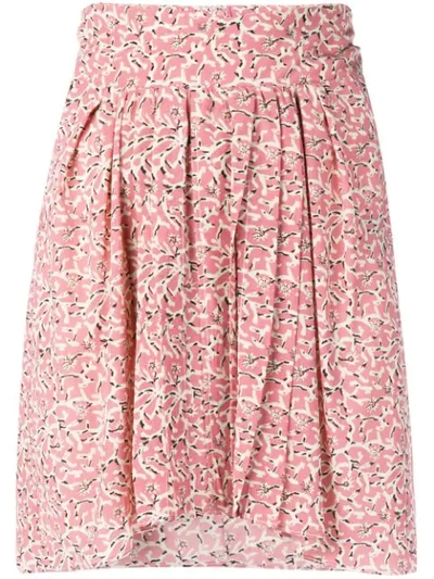 Shop Isabel Marant Floral Print A-line Mini Skirt In Pink