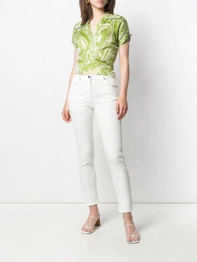 Shop Etro Classic Straight-leg Jeans In White