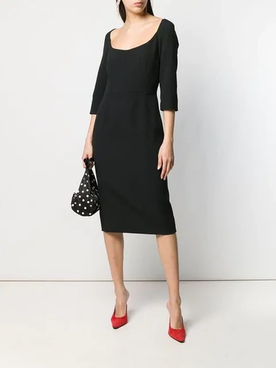 Shop Dolce & Gabbana Slim-fit Midi Dress In Black
