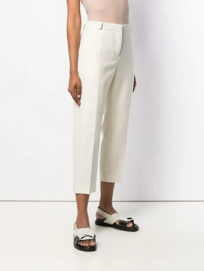 Shop Marni Cropped Tapered Trousers In Neutrals