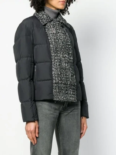 Shop Karl Lagerfeld Padded Boucle Jacket In Black