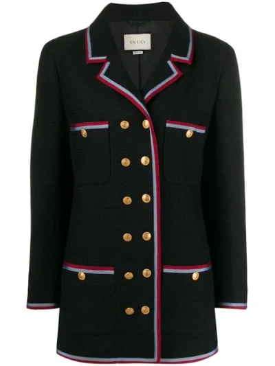 Shop Gucci Web Stripe Jacket In Blue