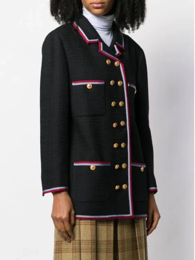 Shop Gucci Web Stripe Jacket In Blue