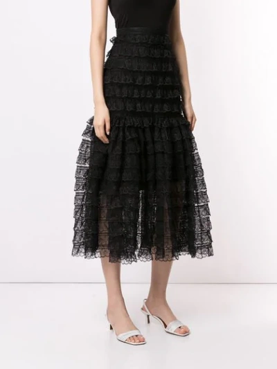 Shop Bambah Victorian Lace Midi Skirt In Black