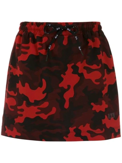 Shop Àlg Camouflage Print Skirt In Red