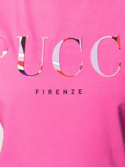 Shop Emilio Pucci Burle Print Logo T-shirt In Pink