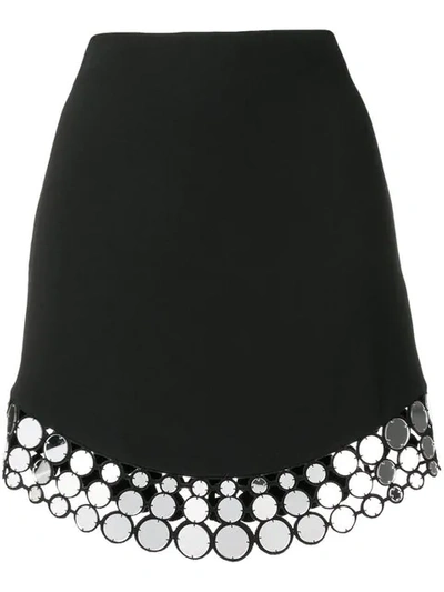 Shop David Koma Circle Hem Detail Skirt In Black