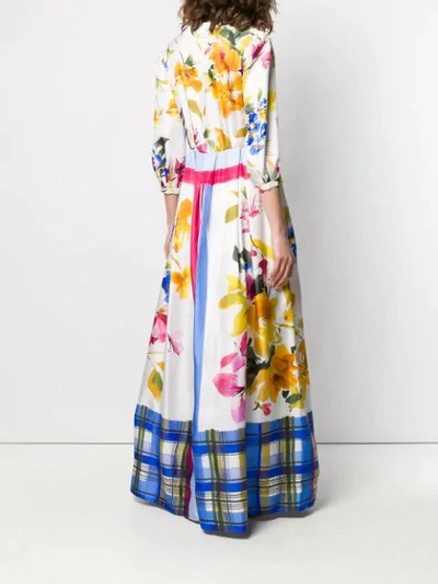 Shop Sara Roka Floral Print Maxi Dress In D White/multicolor