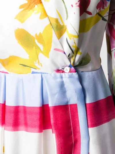 Shop Sara Roka Floral Print Maxi Dress In D White/multicolor