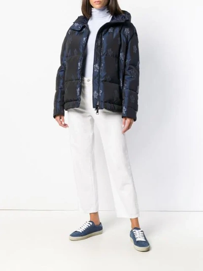 Shop Moncler Hooded Jacket In Blue