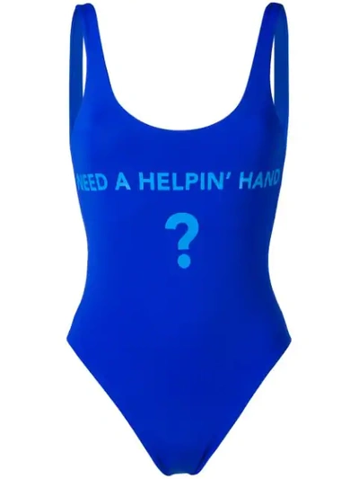 Shop Angelys Balek Zodiac Swimsuit In Blue