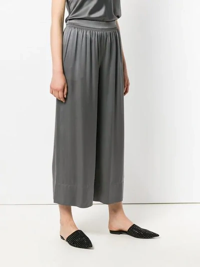 Shop Theory Cropped Palazzo Trousers In Grey