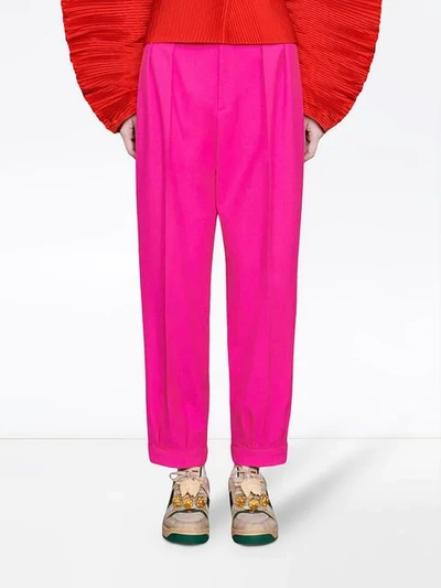 Shop Gucci Wool Ankle Pant In 5509