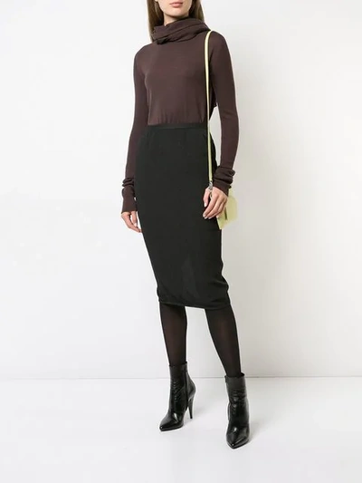 Shop Rick Owens Soft Pillar Skirt In Black