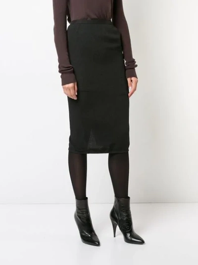 Shop Rick Owens Soft Pillar Skirt In Black
