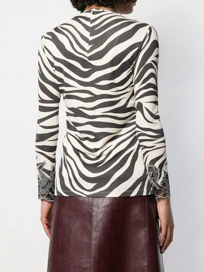 Shop Chloé Zebra Print Long-sleeve Top In Neutrals
