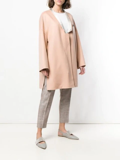 Shop Fabiana Filippi Oversized Embellished Pocket Coat In 084 Beige