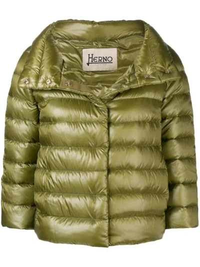 Shop Herno Sofia Padded Down Jacket In Green