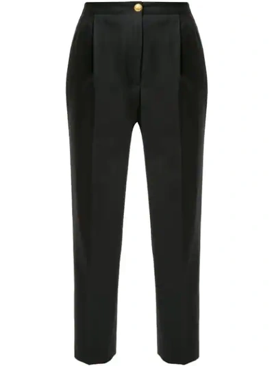 Pre-owned Chanel Cc Logos Long Straight Pants In Black