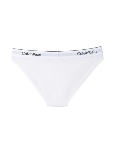Shop Calvin Klein Underwear Branded Waistband Briefs - White
