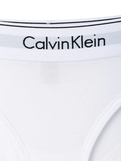 Shop Calvin Klein Underwear Branded Waistband Briefs - White