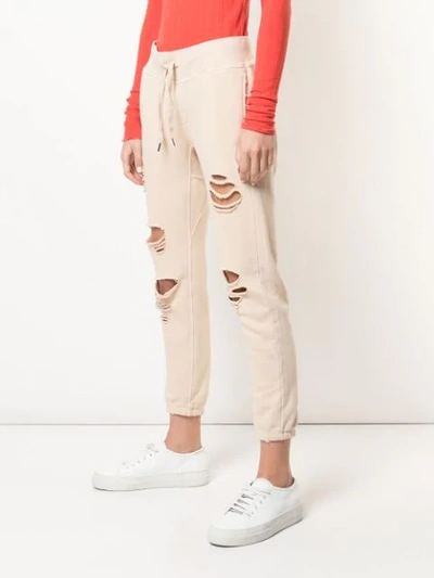 Shop Nsf Sayde Distressed Track Trousers In Neutrals