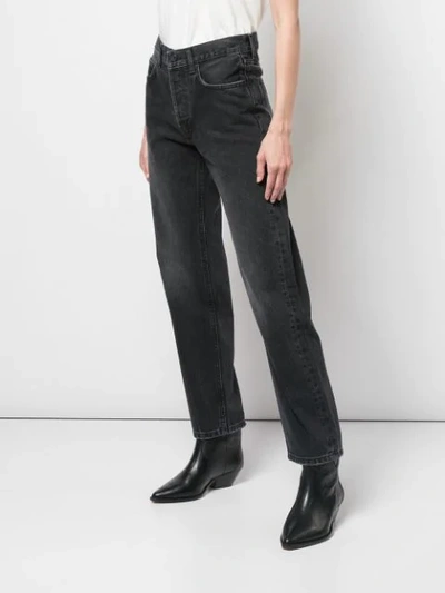 Shop Anine Bing Jackie Straight Leg Jeans In Black