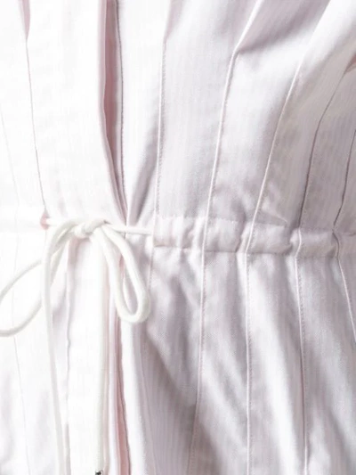Shop Thom Browne University Stripe Drawstring Dress In Pink