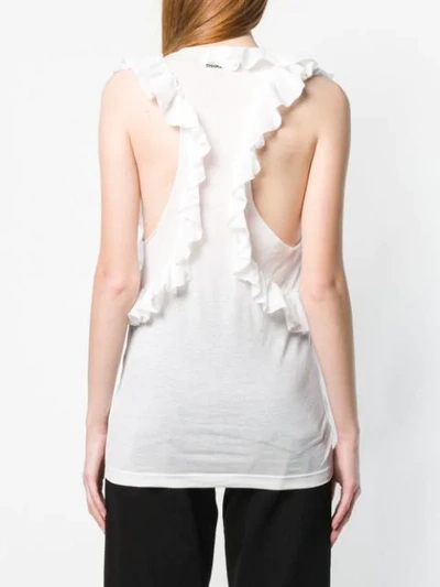 Shop Dsquared2 Ruffled Vest Top In White