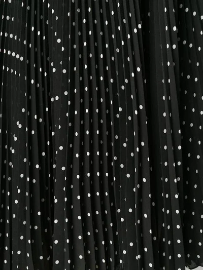 Shop Prada Polka Dot Pleated Dress In Black