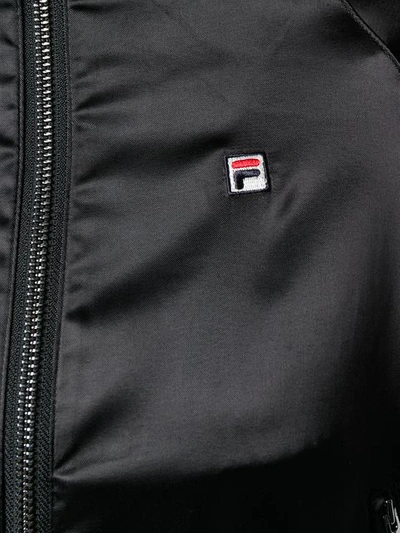 Shop Fila Satin Sports Jacket In Black