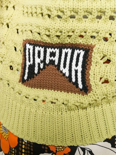 Shop Prada Crochet Tank Top In F0s49 Acido