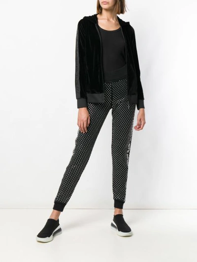 Shop Philipp Plein Crystal Embellished Track Pants In Black