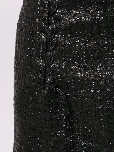 Shop Olivier Theyskens Metallic Fishtail Skirt In Black