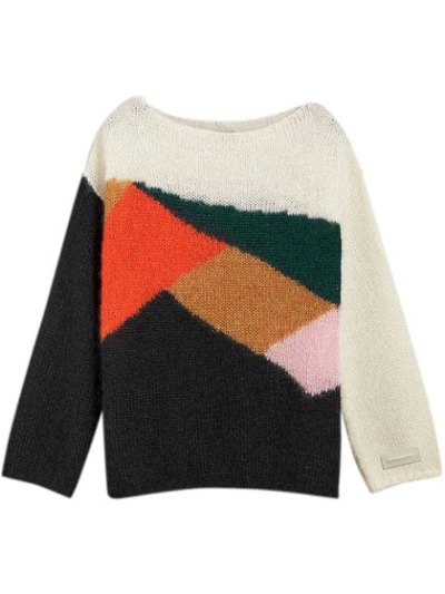 Shop Burberry Colour-block Geometric Sweater - Multicolour