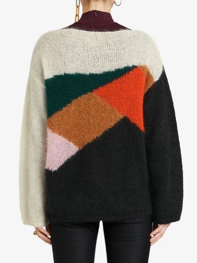 Shop Burberry Colour-block Geometric Sweater - Multicolour